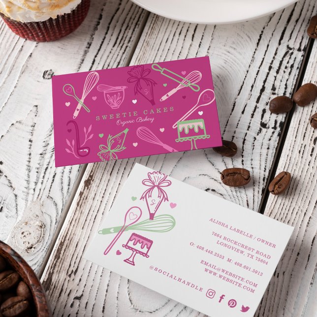 Spaß Farbenfroh Backen & Kochen Utensirosa Visitenkarte (Von Creator hochgeladen)