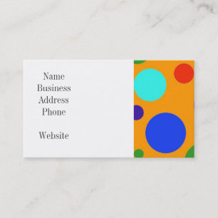Spaß farbenfroh Big Polka Dots Blue Orange Green Visitenkarte