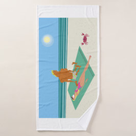 Spaß, farbenfroh, Cartoon Badehandtuch