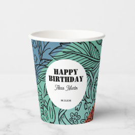 Spaß farbenfroh Retro Groovy Rainbow Floral Geburt Pappbecher