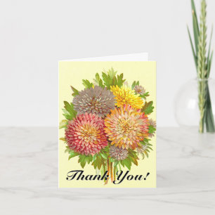 Spaß, farbenfroh, Vintag aussehend Blume "Danke!" Karte