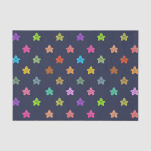 Spaß farbenfrohe Doodle-Sterne auf dunkelblau Seidenpapier