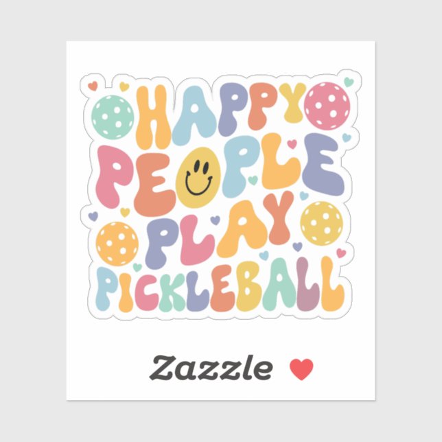 Spaß Farbenfrohe glückliche Leute spielen Pickleba Aufkleber (Blatt)