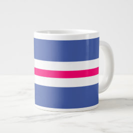 Spaß Farbenfrohe, hellrosa, blaue Streifen Jumbo-Tasse