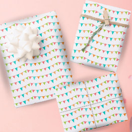 Spaß farbenfrohe Jagdfahnen Geburtstag Geschenkpapier Set