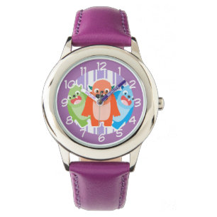 Spaß Farbenfrohe Monster Lila Kinder beobachten Armbanduhr