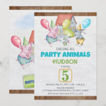 Spaß Farbenfrohe Party Tiere Junge Geburtstag