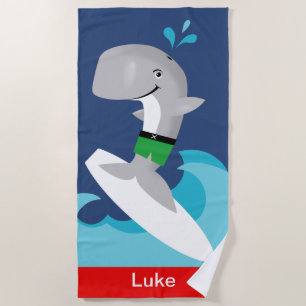 Spaß Farbenfrohe Surfen Whale Beach Handtuch