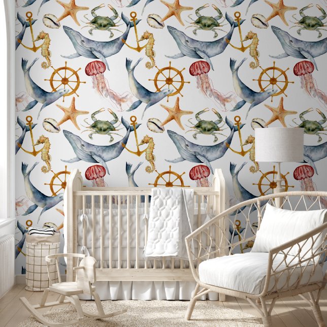 Spaß Farbenfrohe Tiere des Meeres — Marine LIfe Tapete (Kinder)