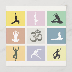 Spaß farbenfrohe Yoga Einladung