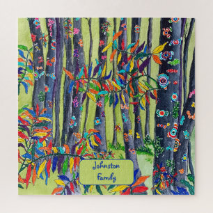 Spaß farbenfroher Blauwald & Grünwald Puzzle