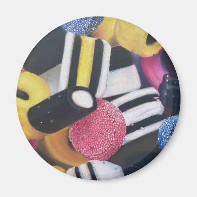 Spaß, farbenfroher Licorice Allsorgenmagnet Magnet (Vorne)