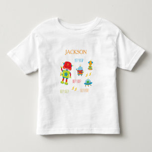 Spaß farbenfroher Roboter Beep Boop Boy Kleinkind T-shirt