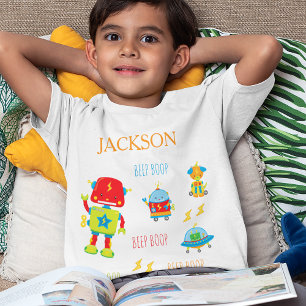 Spaß Farbenfroher Roboter Beep Boop Little Kid Boy T-Shirt