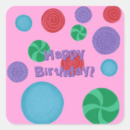 Spaß farbiges Glück Geburtstag Polka Dots Stickers
