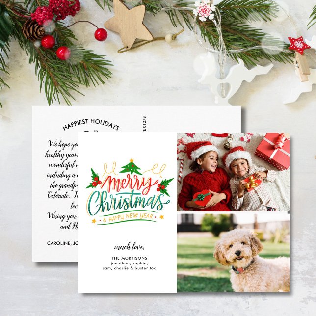 Spaß, Feierliche Weihnachten, 2 Fotos Postkarte (Von Creator hochgeladen)