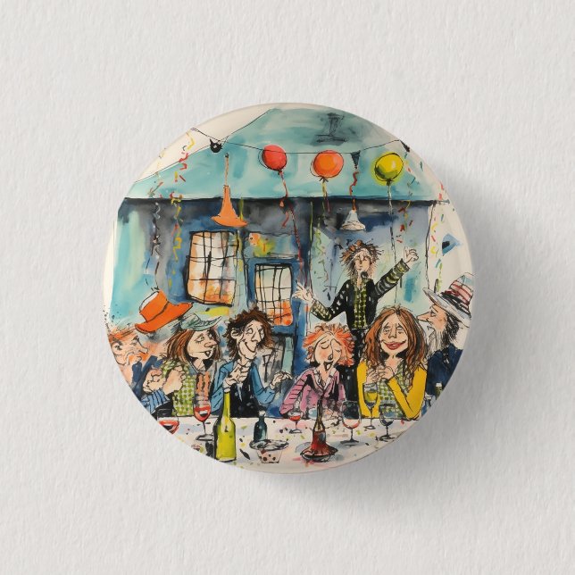 Spaß, Fest-Illustration Button (Vorderseite)
