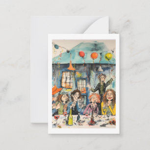 Spaß, Fest-Illustration Mitteilungskarte