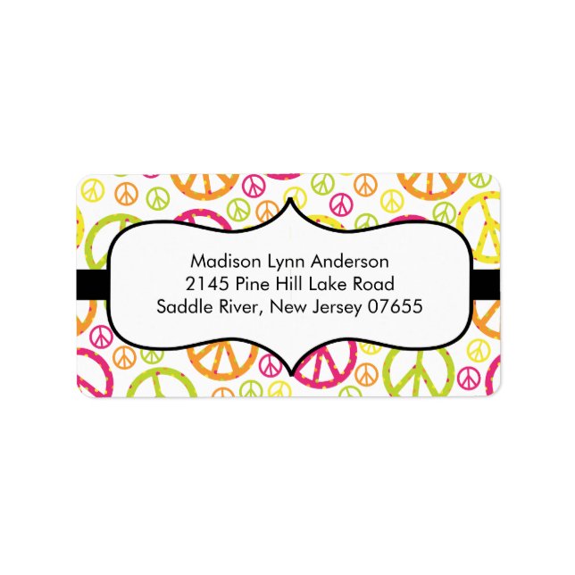 Spaß Frieden signalisiert Rücksendeadressen-Aufkle Adressaufkleber (Vorne)