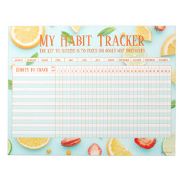 Spaß frisch Frucht neues Jahr Habit Tracker Notizblock