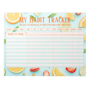 Spaß frisch Frucht neues Jahr Habit Tracker Notizblock