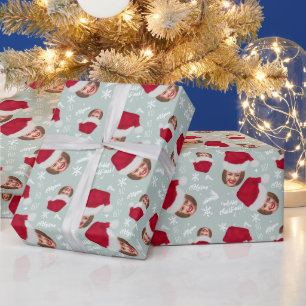 Spaß froh Weihnachts-Illustration Foto Name Geschenkpapier