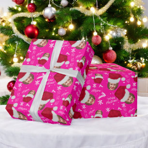 Spaß froh Weihnachts-Illustration Foto Name Geschenkpapier