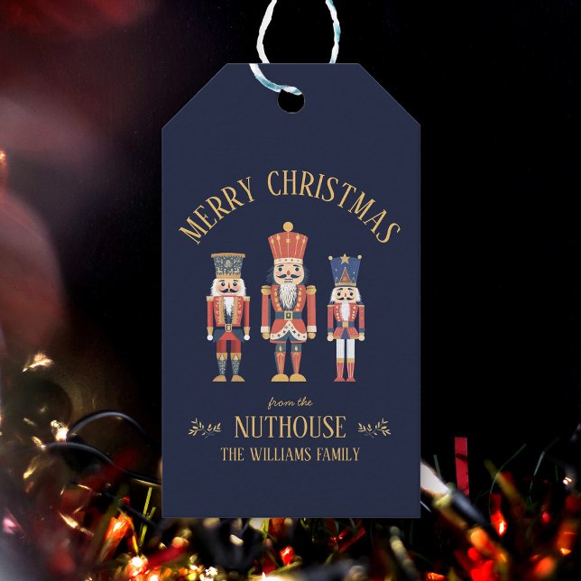 Spaß frohe Weihnachten von der Nuthouse Nutcracker Geschenkanhänger (Von Creator hochgeladen)