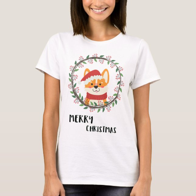 Spaß frohe Weihnachten Weihnachten Welpe T-Shirt (Vorderseite)