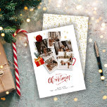 Spaß frohe Weihnachts-Collage Feiertagskarte<br><div class="desc">Spaß,  niedliches Design verfügt über 5 Fotos gerahmt mit Zuckerrohr,  Ornament und eine Geschenkboxen,  die Familie und Freunde in dieser Ferienzeit erfreuen wird.</div>