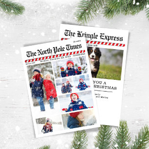 Spaß frohe Weihnachts-Collage Zeitung Feiertagskarte