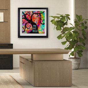 Spaß fröhlich farbenfrohe Bäume Klasse Poster