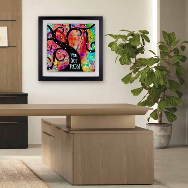 Spaß fröhlich farbenfrohe Bäume Klasse Poster (Colorful You Got This Whimsical Tree poster by Inspirivity)