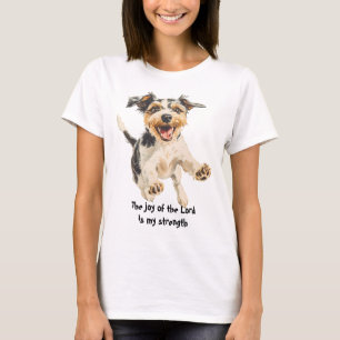 Spaß fröhlich Happy Terrier Dog Scripting T-Shirt
