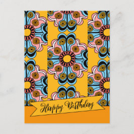 Spaß fröhliche Blume Power Hippie Geburtstag CC021 Postkarte