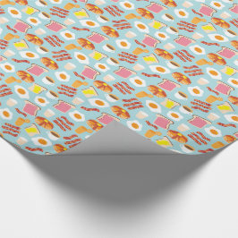 Spaß-Frühstücksnahrung-Illustrations-Muster Geschenkpapier