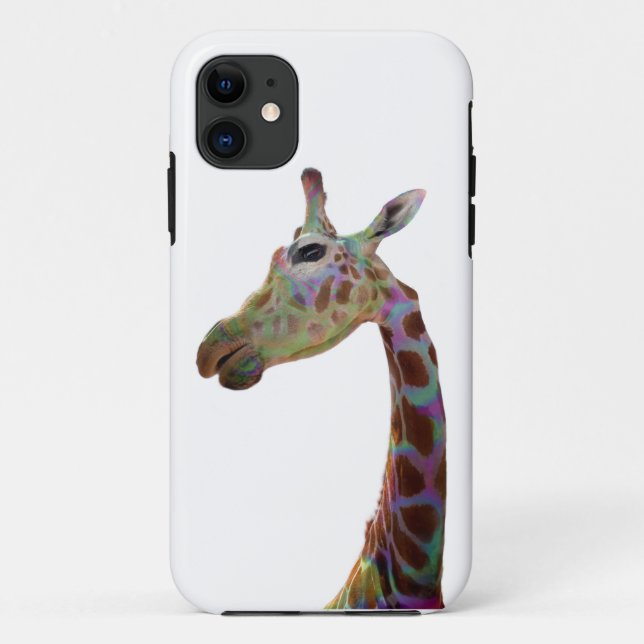 Spaß funky farbenfrohe Giraffe Safari-Tiere Case-Mate iPhone Hülle (Rückseite)