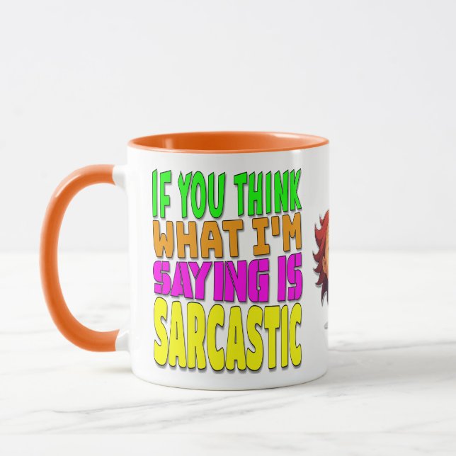 Spaß Funny Sarcastic Comment Female Cartoon Face Tasse (Links)