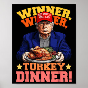 Spaß Funny Trump Gewinner Türkei Abendessen als Poster