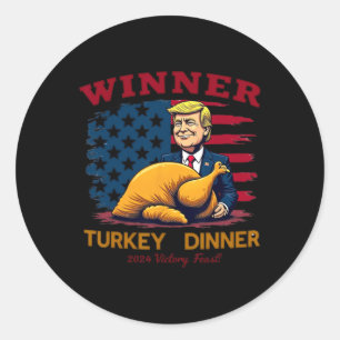 Spaß Funny Trump Gewinner Türkei Abendessen als Runder Aufkleber