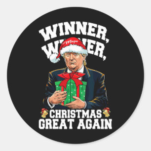 Spaß Funny Trump Gewinner Weihnachts-Gewinner Groß Runder Aufkleber
