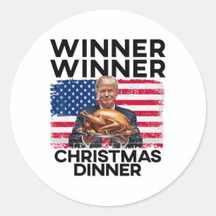 Spaß Funny Trump Gewinner Weihnachtsessen Gewinner Runder Aufkleber