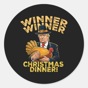 Spaß Funny Trump Gewinner Weihnachtsessen X Runder Aufkleber