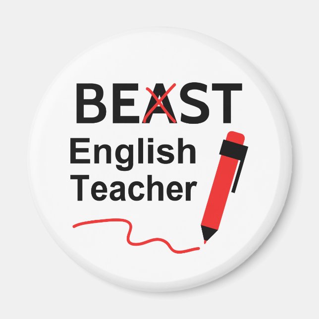 Spaß für Bestie oder beste Englischlehrerin Magnet (Vorne)