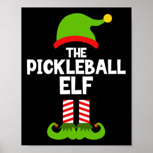 Spaß für die Weihnachtslieder Pickleball-Elf-Famil Poster