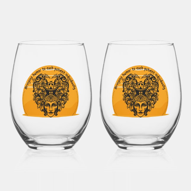 Spaß für jeden Patienten einzeln Weinglas Ohne Stiel (Vorderseite)
