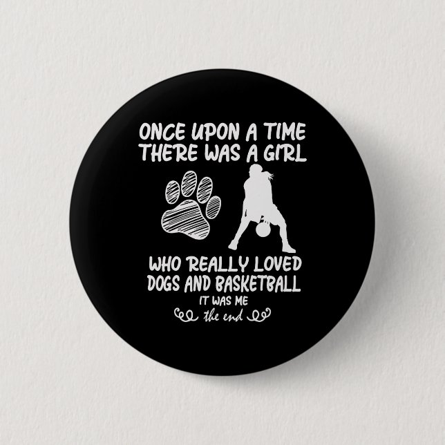 Spaß für junge Mädchen, die Hunde Lieben Button (Vorderseite)