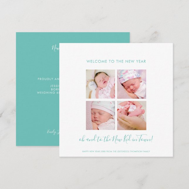 Spaß für Neugeborene Glücklich Neues Jahr 4 FotoCo (Vorne/Hinten)