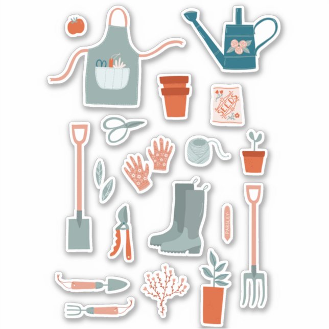 Spaß Gartenarbeit Aufkleber (Vorderseite)