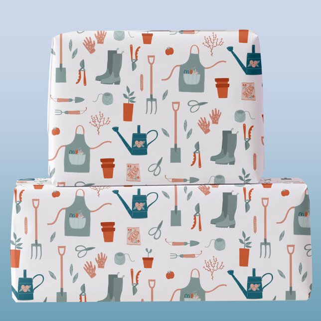 Spaß Gartenarbeit Geschenkpapier (Fun gardening themed wrapping paper roll)